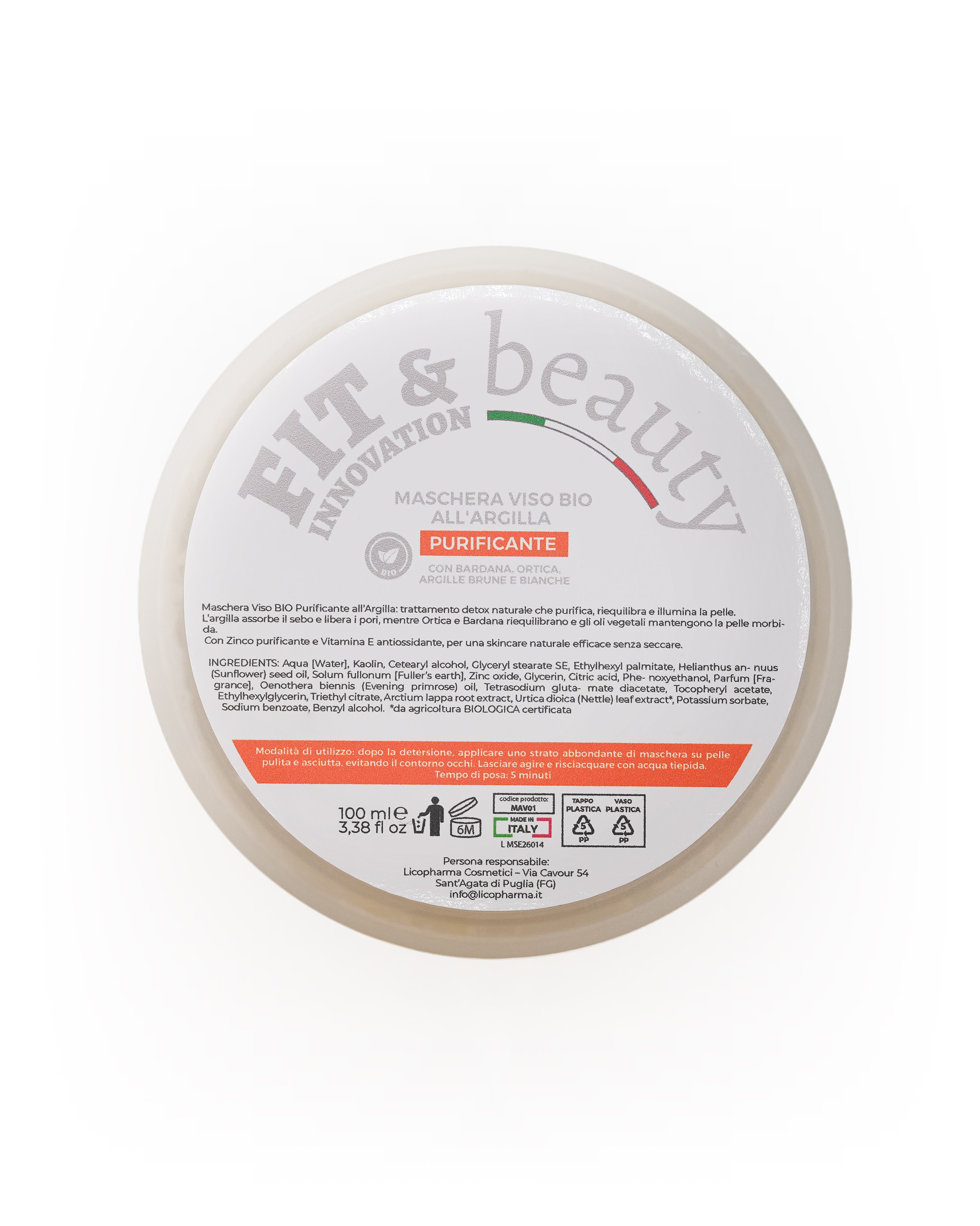 MASCHERA VISO BIO PURIFICANTE ALL'ARGILLA