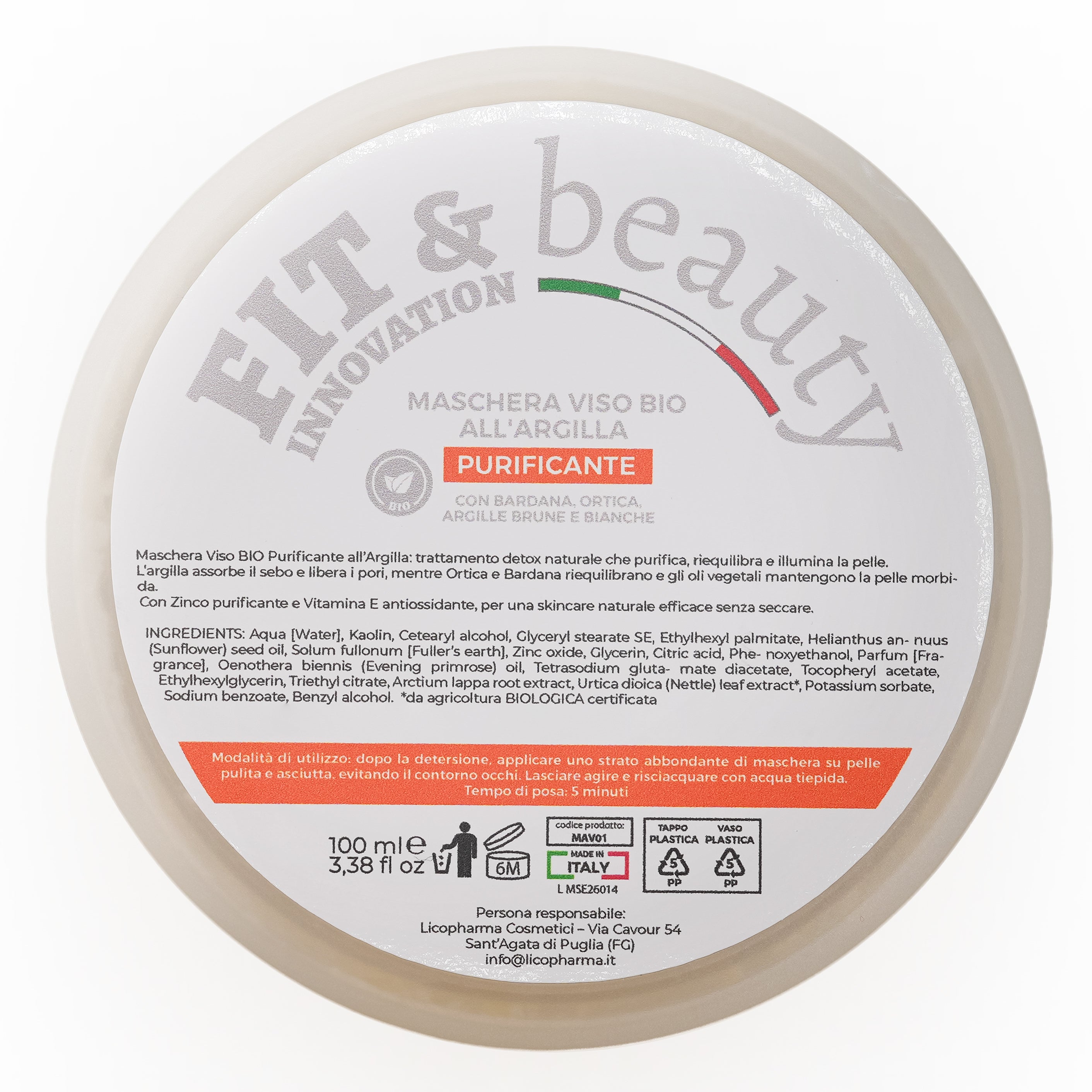 MASCHERA VISO BIO PURIFICANTE ALL'ARGILLA